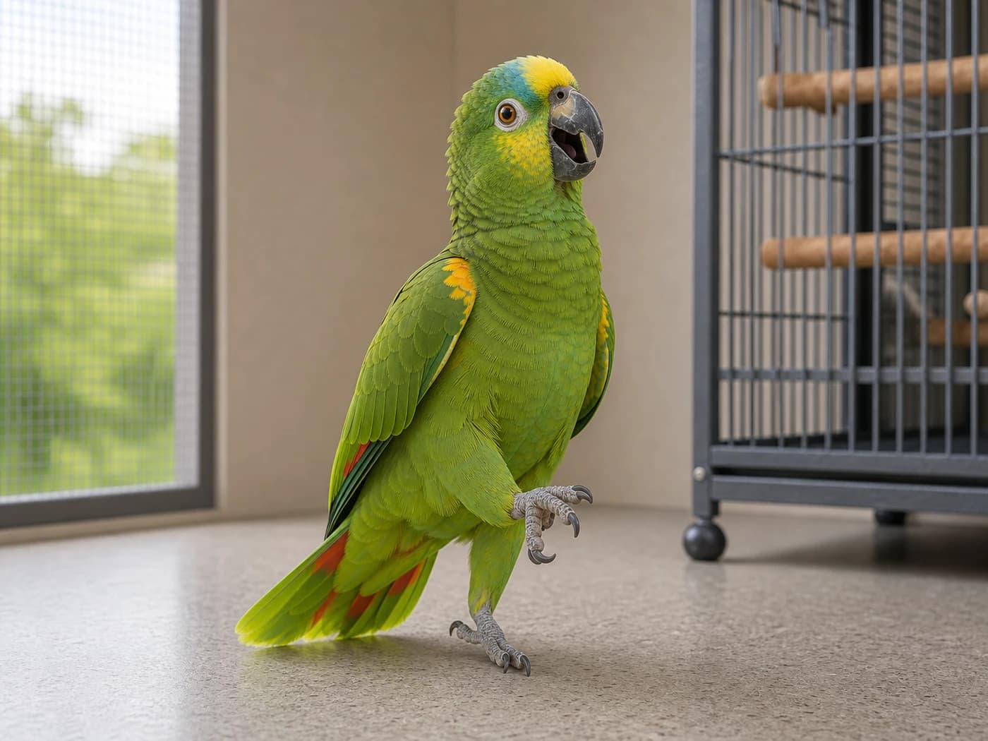 Amazon Parrot Singing and swaying behavior reference image