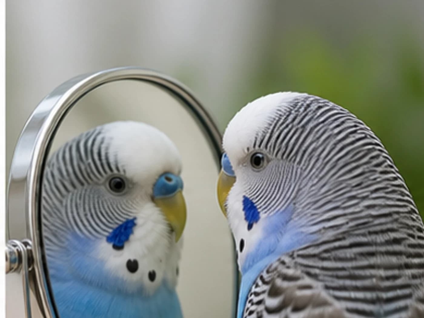 Budgie Over-bonding with mirrors behavior reference image