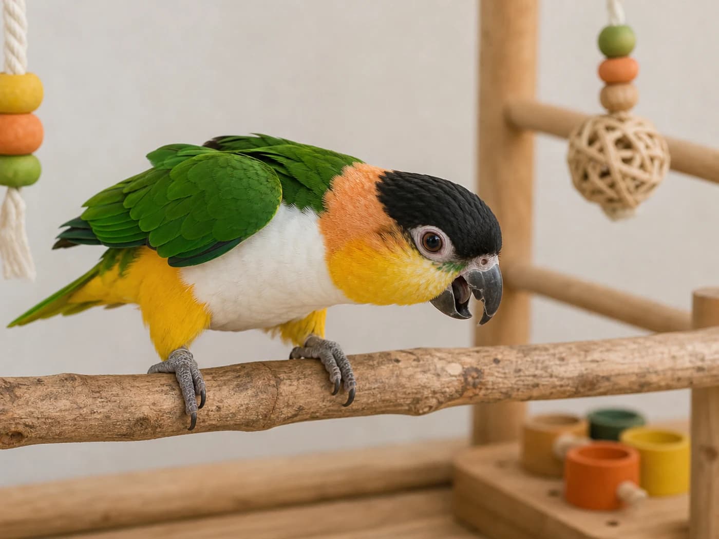 Caique Over-arousal behavior reference image