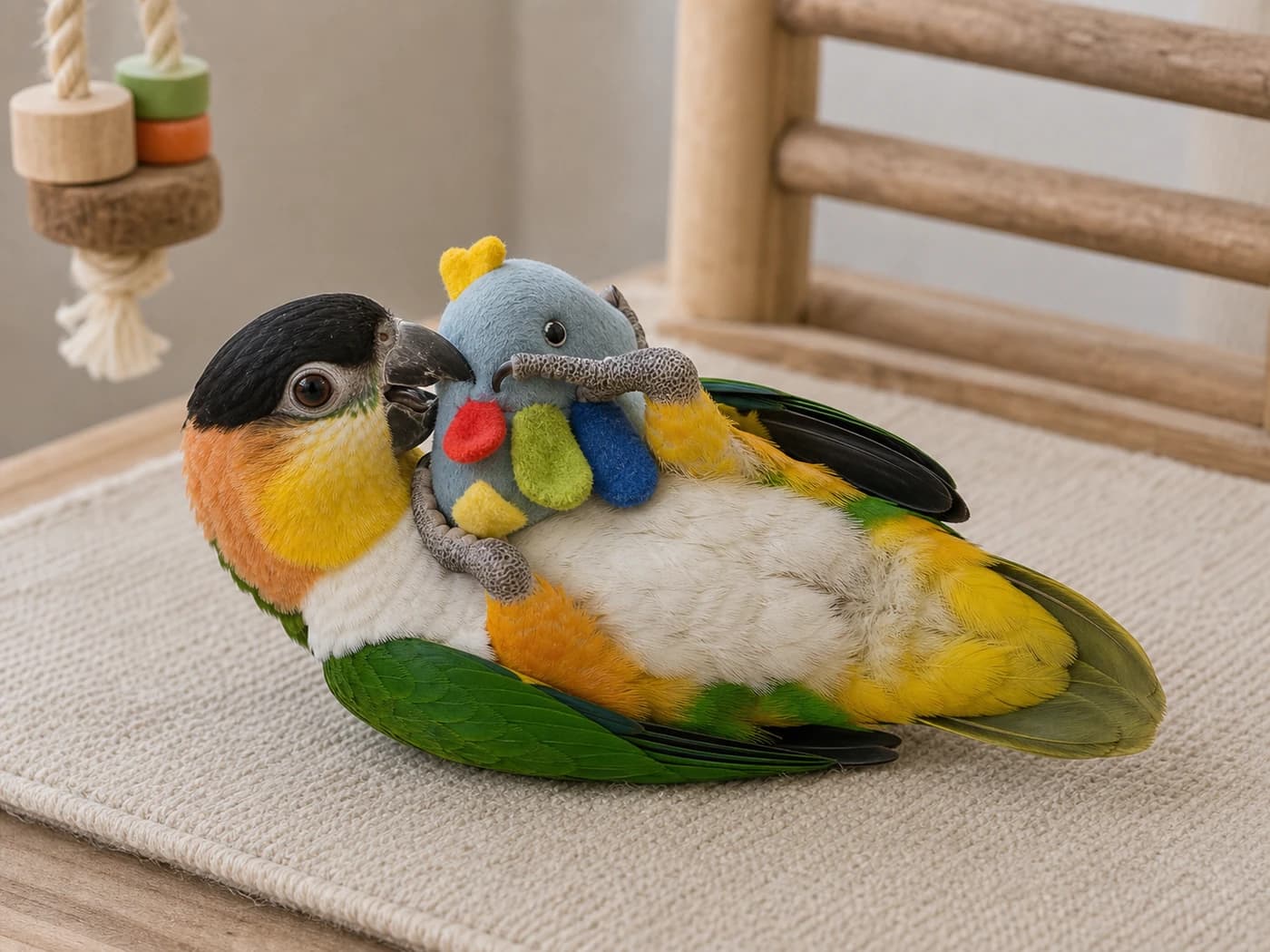 Caique Wrestling play behavior reference image
