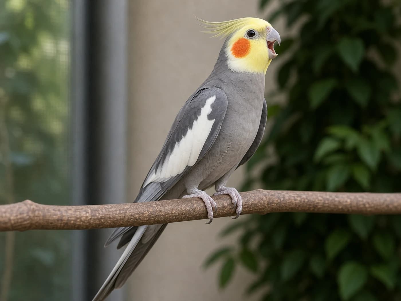 Cockatiel Male whistling behavior reference image