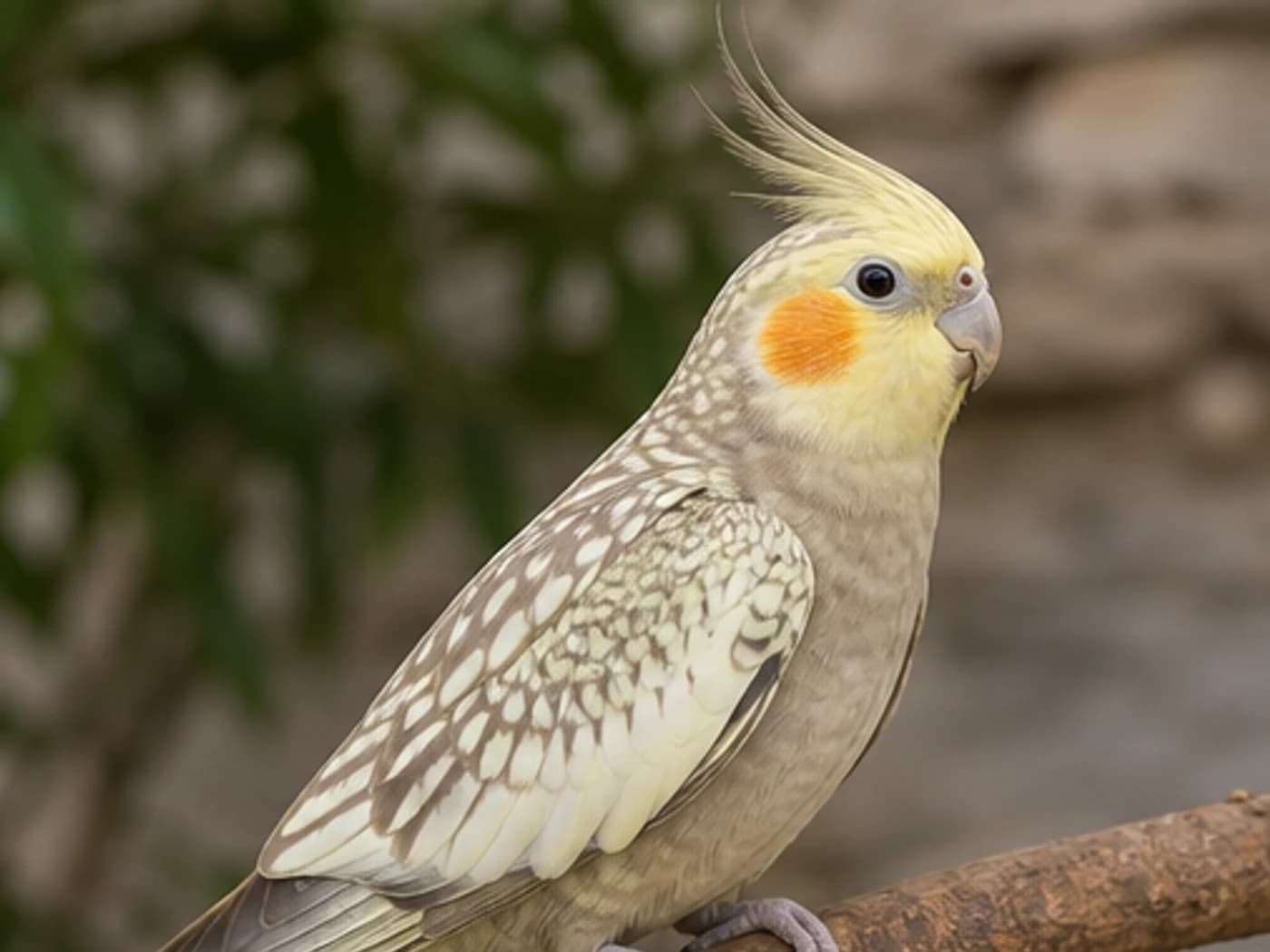Cinnamon Pearl Cockatiel realistic reference image