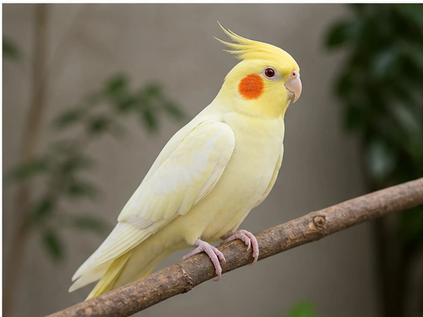 Lutino Cockatiel realistic reference image