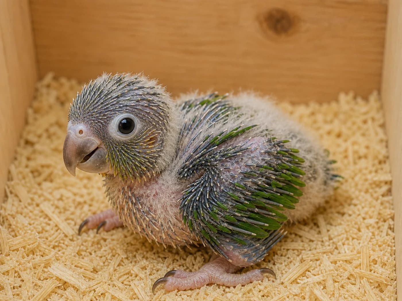 Conure Pin feather stage growth-stage reference image