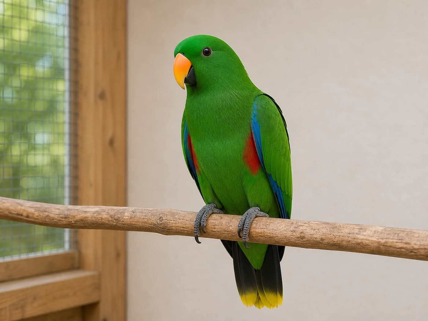 Eclectus Quiet observing behavior reference image