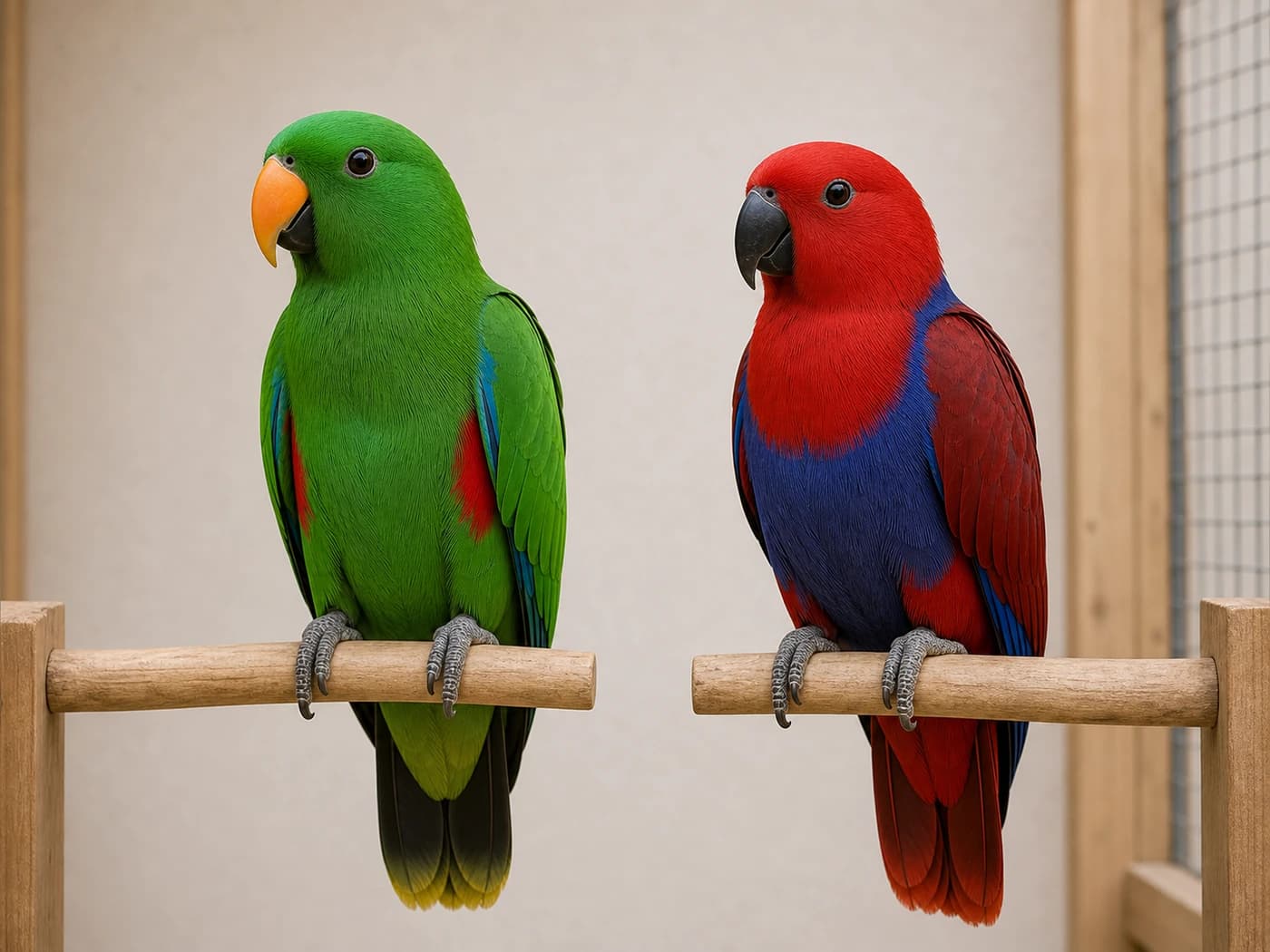 Eclectus Sexual dimorphism behavior reference image