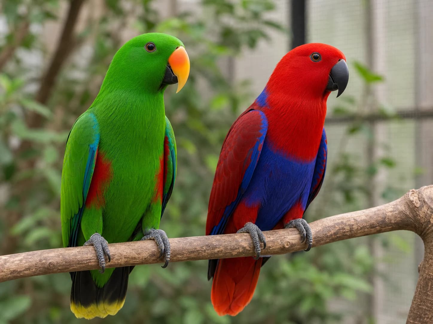 Eclectus male and female comparison Eclectus realistic reference image