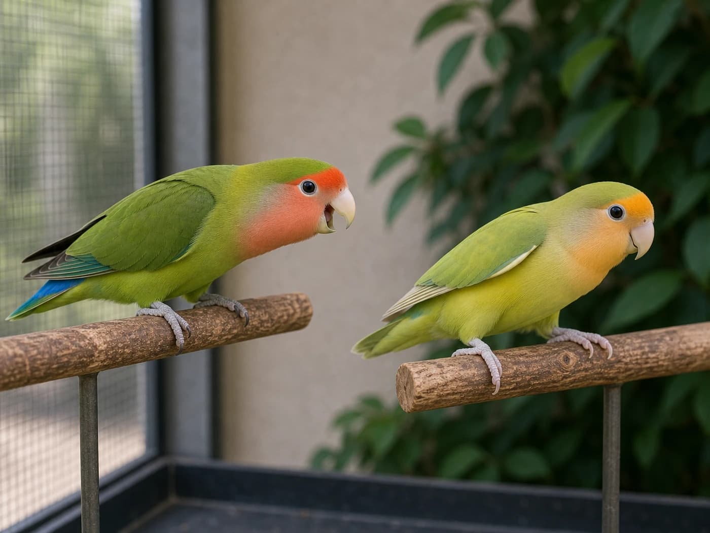 Lovebird Over-chasing another bird behavior reference image
