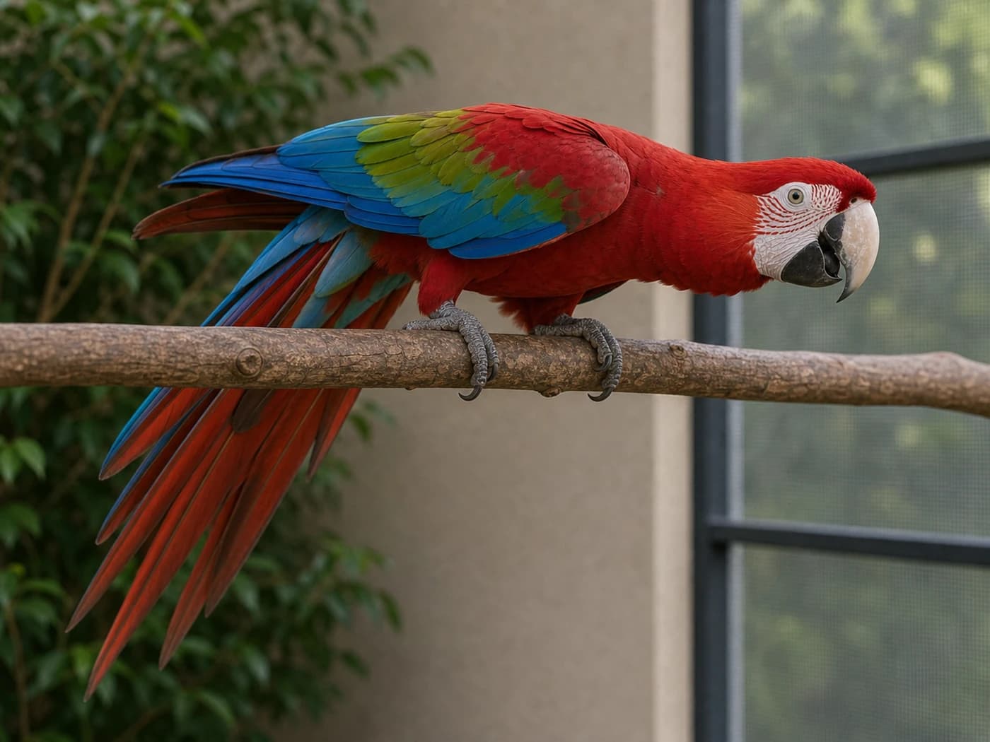 Macaw Tail fan and forward pressure behavior reference image