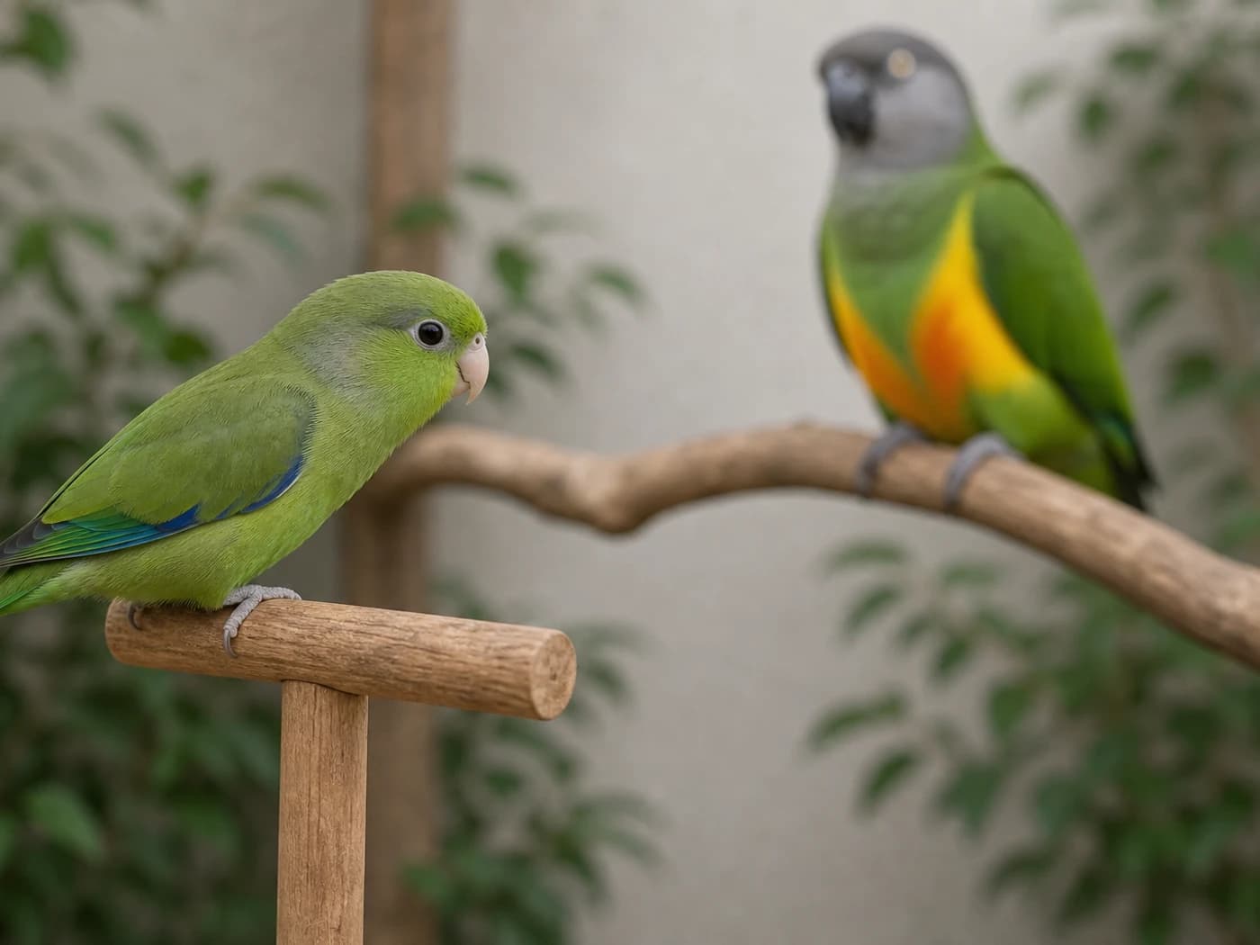 Pacific Parrotlet Challenging big birds behavior reference image