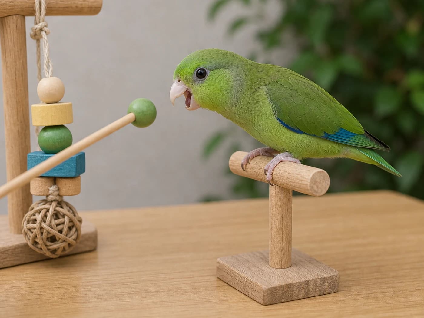 Pacific Parrotlet Quick nip and retreat behavior reference image
