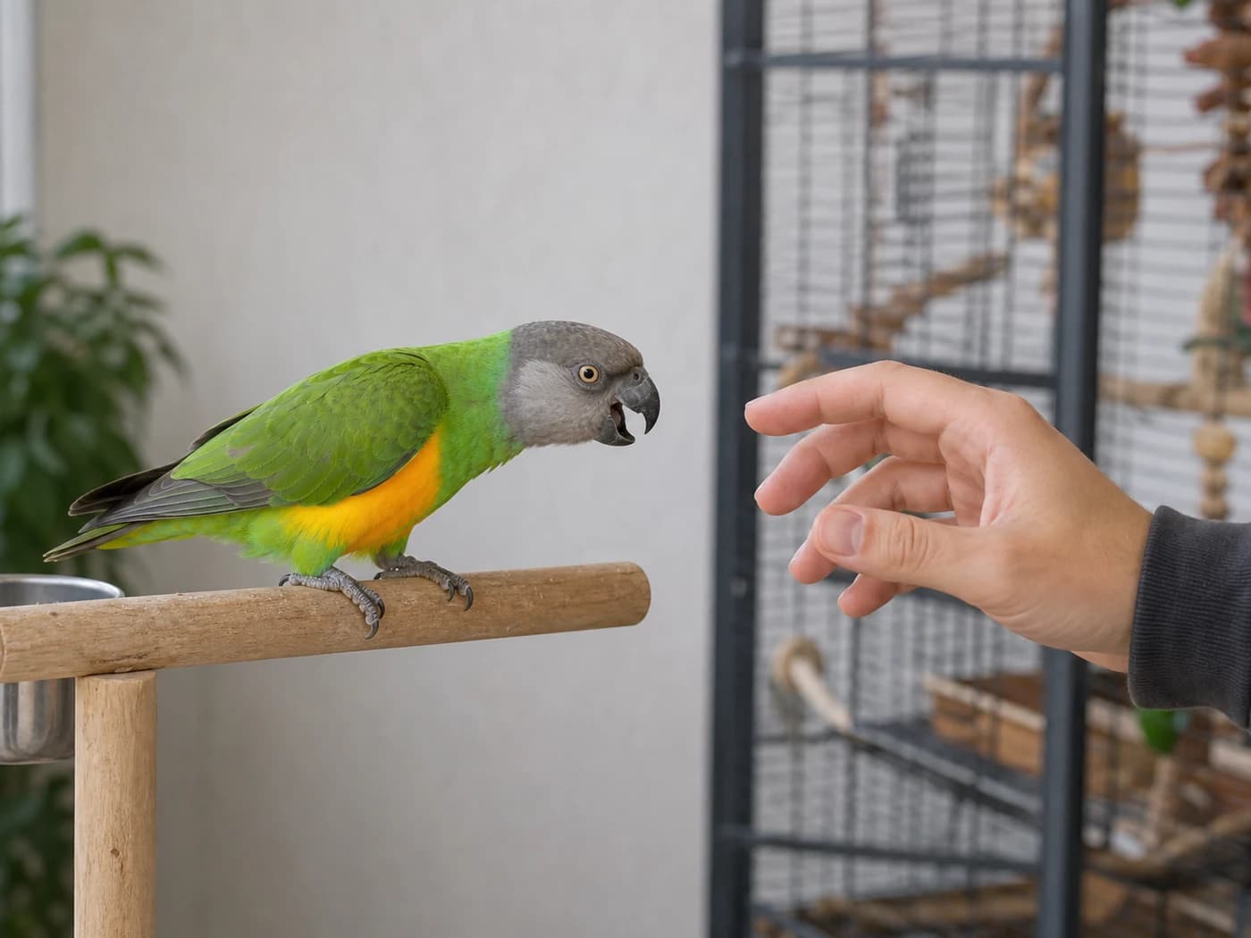 Senegal Parrot Sudden stranger bite behavior reference image