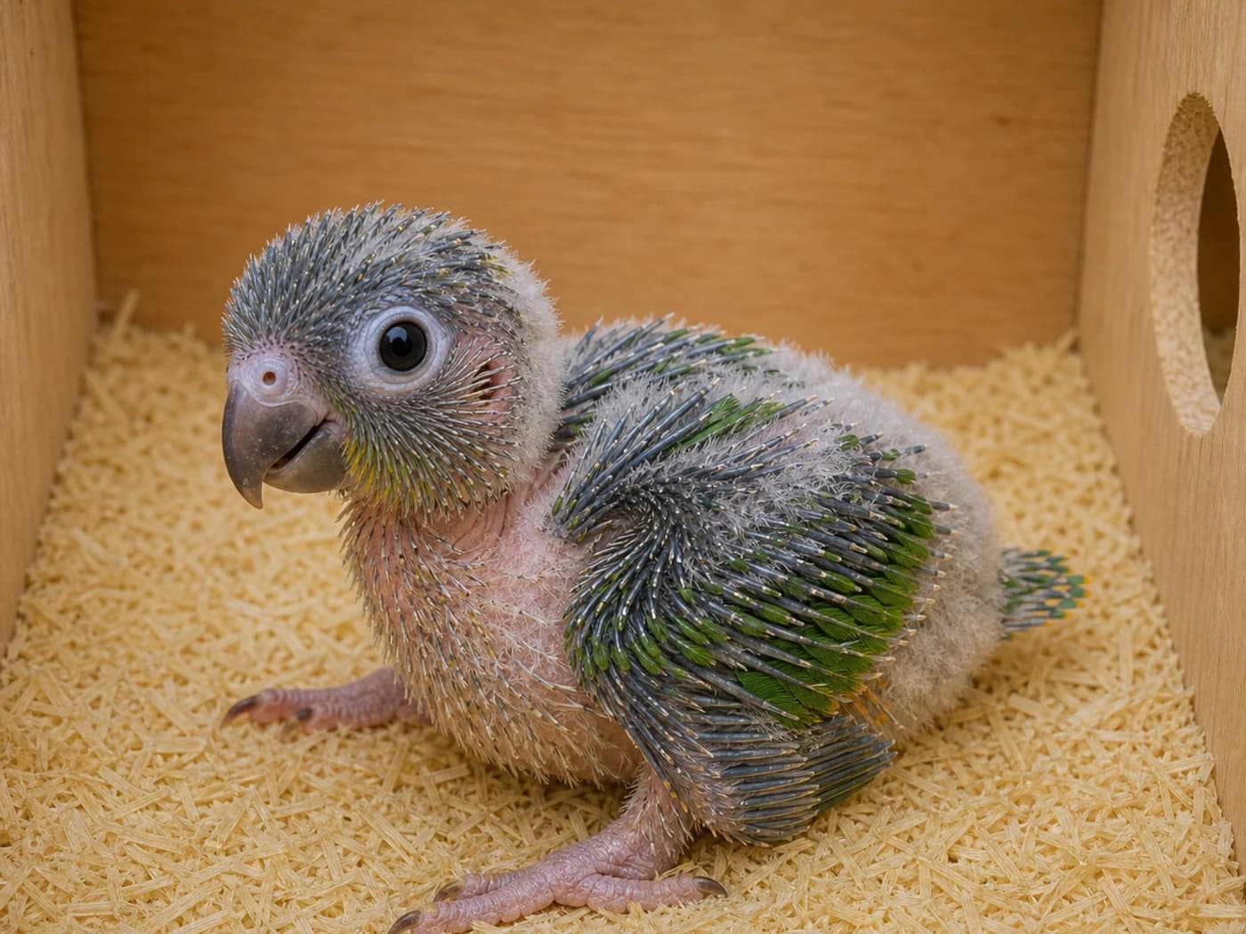 Senegal Parrot Pin feather stage growth-stage reference image