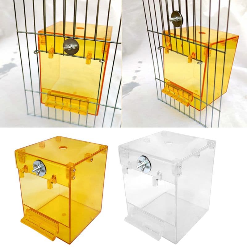 Transparent External Bird Bath for Small Parrots