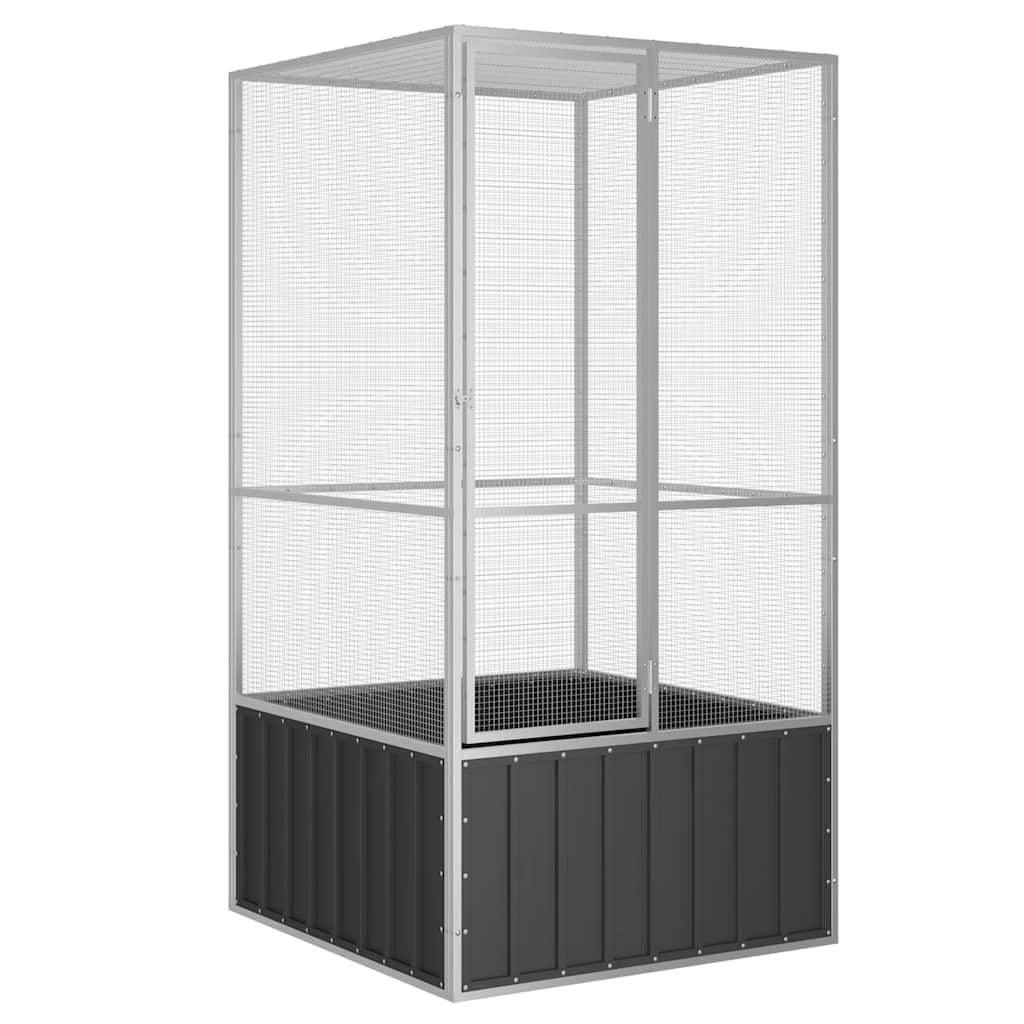 Galvanized Steel Outdoor Aviary, 111 x 107 x 211.5 cm