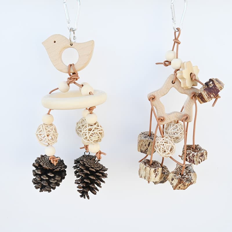 Wooden Fruit-Shaped Parrot Chew Toy